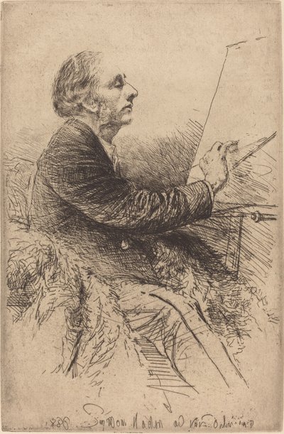 Selvportræt ved staffeliet af Francis Seymour Haden