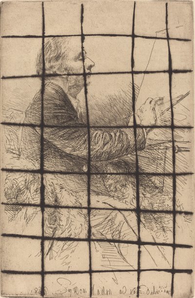 Selvportræt ved staffeliet af Francis Seymour Haden