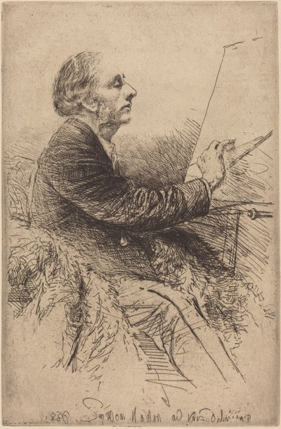 Selvportræt ved staffeliet af Francis Seymour Haden