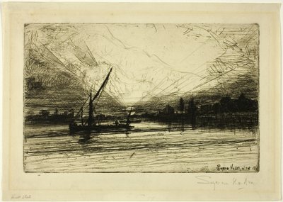 Solnedgang på Themsen af Francis Seymour Haden