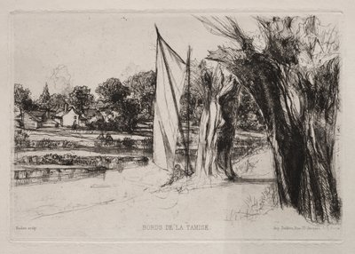 Thames Ditton - Med et sejl af Francis Seymour Haden