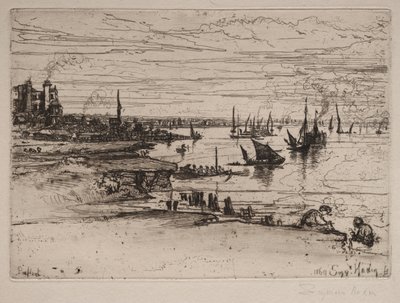 Kroen, Purfleet, 1869. af Francis Seymour Haden