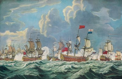 Slaget ved Quiberon Bay, c1765 af Francis Swaine