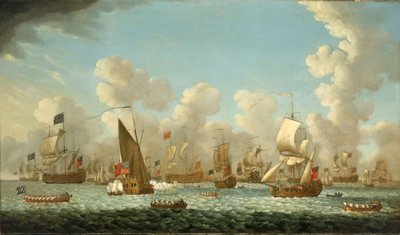 Marinemagasin i Spithead (England), i 1767. Olie på lærred af Francis Swaine