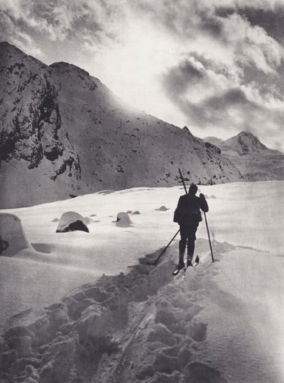 Østlige alper: Eftermiddag på Roseg-gletsjeren (s/h-billede) af Francis Sydney Smythe