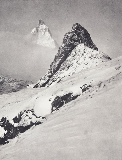 Pennine Alperne: Matternhorn og Riffelhorn (s/h foto) af Francis Sydney Smythe