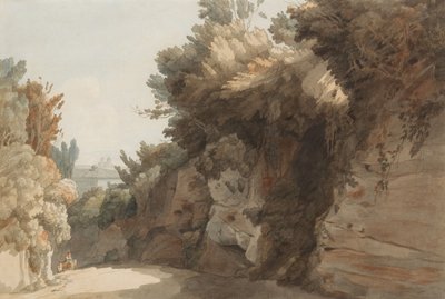 En udsigt nær Arco Scuro, ser mod Villa Medici, Rom, 1785. af Francis Towne