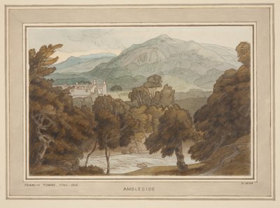 Ambleside, en udsigt nær Clappers Gate, Ambleside af Francis Towne
