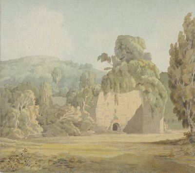 En vedbend dækket ruin, slutningen af 1780