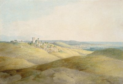 Pough Hill, nær Bude, Cornwall (pen og blæk og wc på papir) af Francis Towne