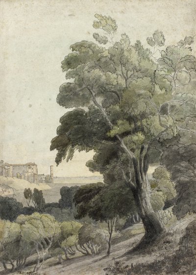 Tivoli, Viser Rom i det fjerne, c.1781 af Francis Towne