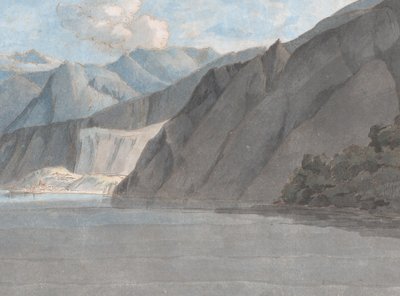 Udsigt over Comosøen med Monte Leoni, 27. august 1781. af Francis Towne