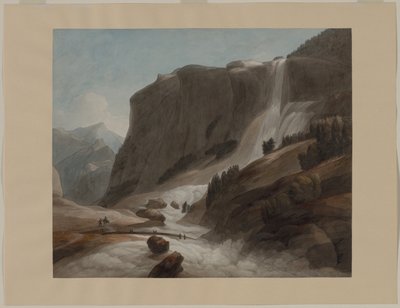 Vandfald mellem Chiavenna og Splügen-bjerget, 1784. af Francis Towne