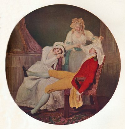 Lady Easys Steinkirk: A Scene from The Fearless Husband af Colley Cibber, c1790 af Francis Wheatley