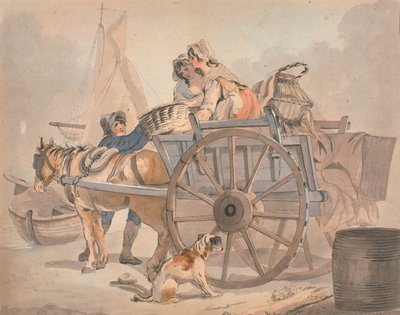 Fiskevognen (blæk og wc på papir) af Francis Wheatley