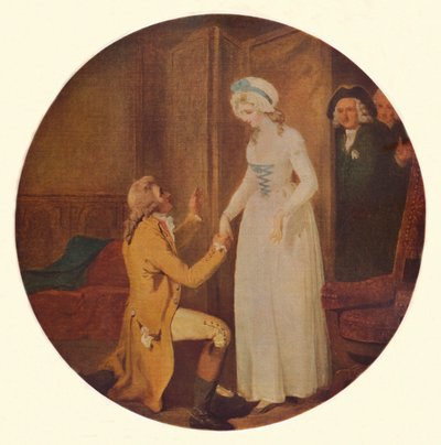 Young Marlow og Miss Hardcastle: A Scene from She Stoops to Conquer af Oliver Goldsmith Act V, Sc af Francis Wheatley