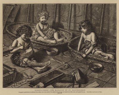 Treoghalvfems, massakren på St. Bartholomew af Francis Wilfred Lawson