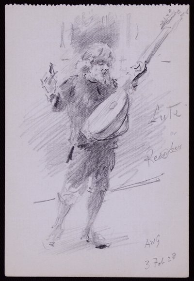 Portræt af Arnold Dolmetsch af Francis Wilfred Lawson