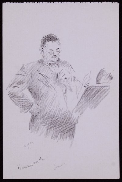Portræt af Aubrey Hammond, ca. 1934 (blyant på papir) af Francis Wilfred Lawson