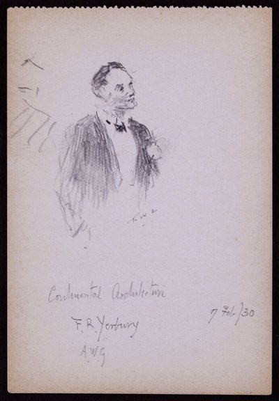 Portræt af FR Yerbury af Francis Wilfred Lawson