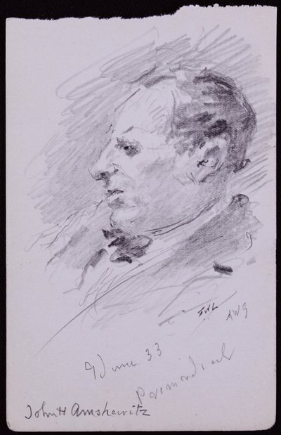 Portræt af John Amshewitz af Francis Wilfred Lawson