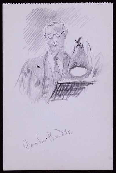 Portræt af Martin Hardie, ca. 1931 (blyant på papir) af Francis Wilfred Lawson