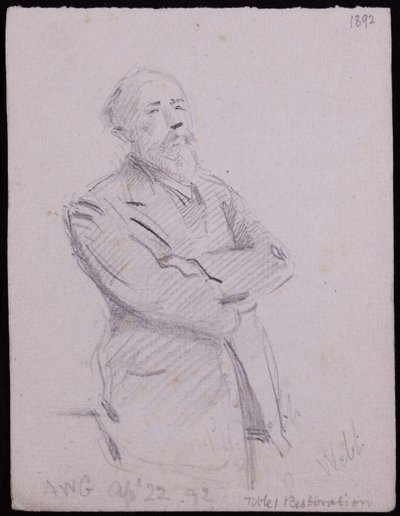 Portræt af Philip (?) Webb af Francis Wilfred Lawson