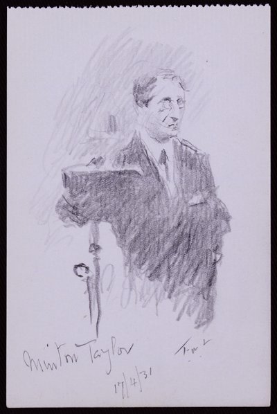 Portræt af R Minton Taylor af Francis Wilfred Lawson