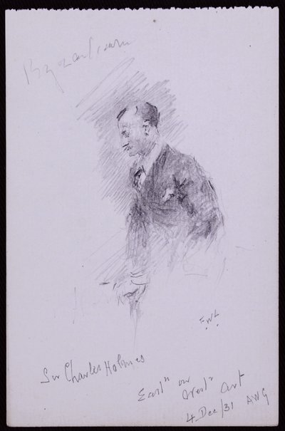Portræt af Sir Charles Holmes af Francis Wilfred Lawson