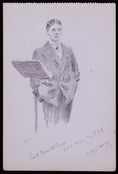 Portræt af Sir Owen Williams af Francis Wilfred Lawson