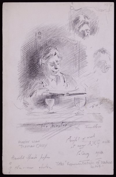 Portræt af Thomas Okey af Francis Wilfred Lawson