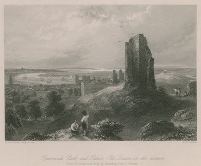Greenwich Park og Palace, Old London i det fjerne af Francis William Topham