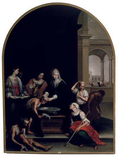 The Charity of Saint Isabel of Ungarn, efter Murillo af Francisco Augustin y Grande