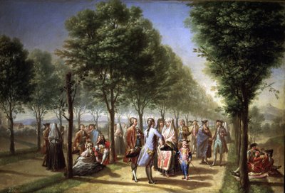 Paseo de las Delicias i Madrid af Francisco Bayeu y Subias