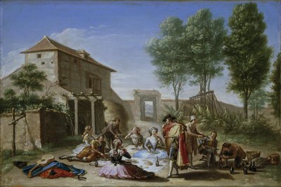 Snack in the Field, ca. 1784-5 (olie på lærred) af Francisco Bayeu y Subias