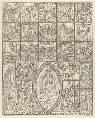 De femten mysterier og jomfruen fra rosenkransen Moderne indtryk, 1488. af Francisco Doménech