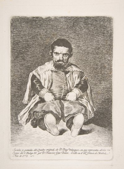 En dværg en dværg kendt som El Primo efter Diego Velázquez, 1778. af Francisco de Goya