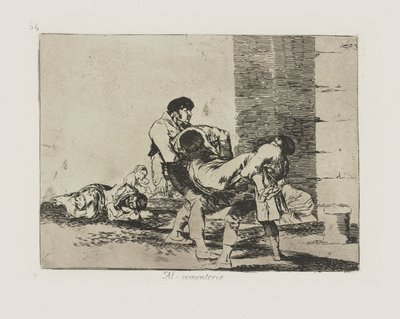 Til kirkegården. (Til Kirkegården.), Pl. 56 fra serien The Disasters of War af Francisco de Goya