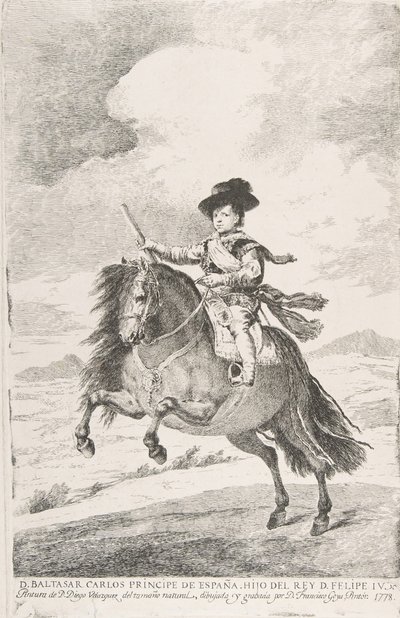 Baltasar Carlos, Prins af Spanien og søn af Philip IV D. Baltasar Carlos Principe de Espa..., 1778. af Francisco de Goya