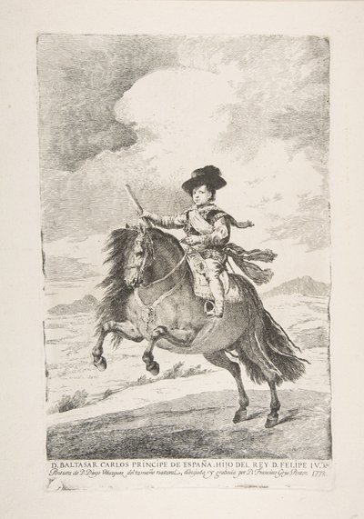 Balthasar Carlos, Prins af Spanien og søn af Philip IV D. Baltasar Carlos Principe de Esp..., 1778. af Francisco de Goya