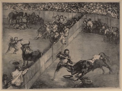 Tyrekamp i en delt ring af Francisco de Goya