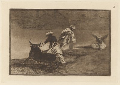 Capean otro encerrado (They Play Another with the Cape in the Enclosure), Plade 4 fra La tauromaquia af Francisco de Goya