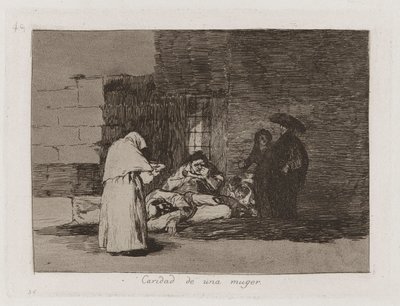 En kvindes velgørenhed (A Woman af Francisco de Goya