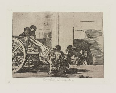 Kørebaner til kirkegården. (Kartlads til Kirkegården.), Pl. 64 fra serien The Disasters of War af Francisco de Goya