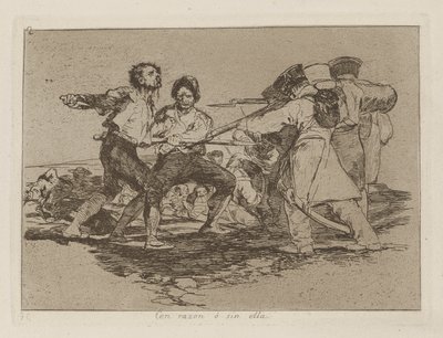 Med grund? uden hende (Ret eller Uret), pl. 2 fra serien The Disasters of War af Francisco de Goya