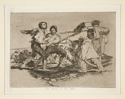 Med grund? uden hende (Ret eller Uret), pl. 2 fra serien The Disasters of War af Francisco de Goya