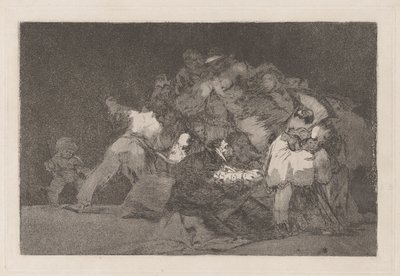 General Folly, også kendt som One of the Cat and the Dress of a Devotee, fra serien Los disparate (Ordsprogene) af Francisco de Goya