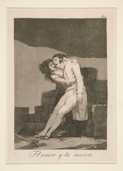 kærlighed og død (Love and Death), pl. 10 fra serien The Caprices af Francisco de Goya