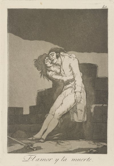 kærlighed og død (Kærlighed og Død.), Pl. 10 fra serien The Caprices af Francisco de Goya