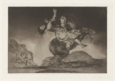 El Caballo Raptor (Hestebortføreren), også kendt som La mujer y el potro, que los dome otro (En kvinde og en hest, lad en anden mestre dem), fra serien Los absurdities (Los proverbios) af Francisco de Goya